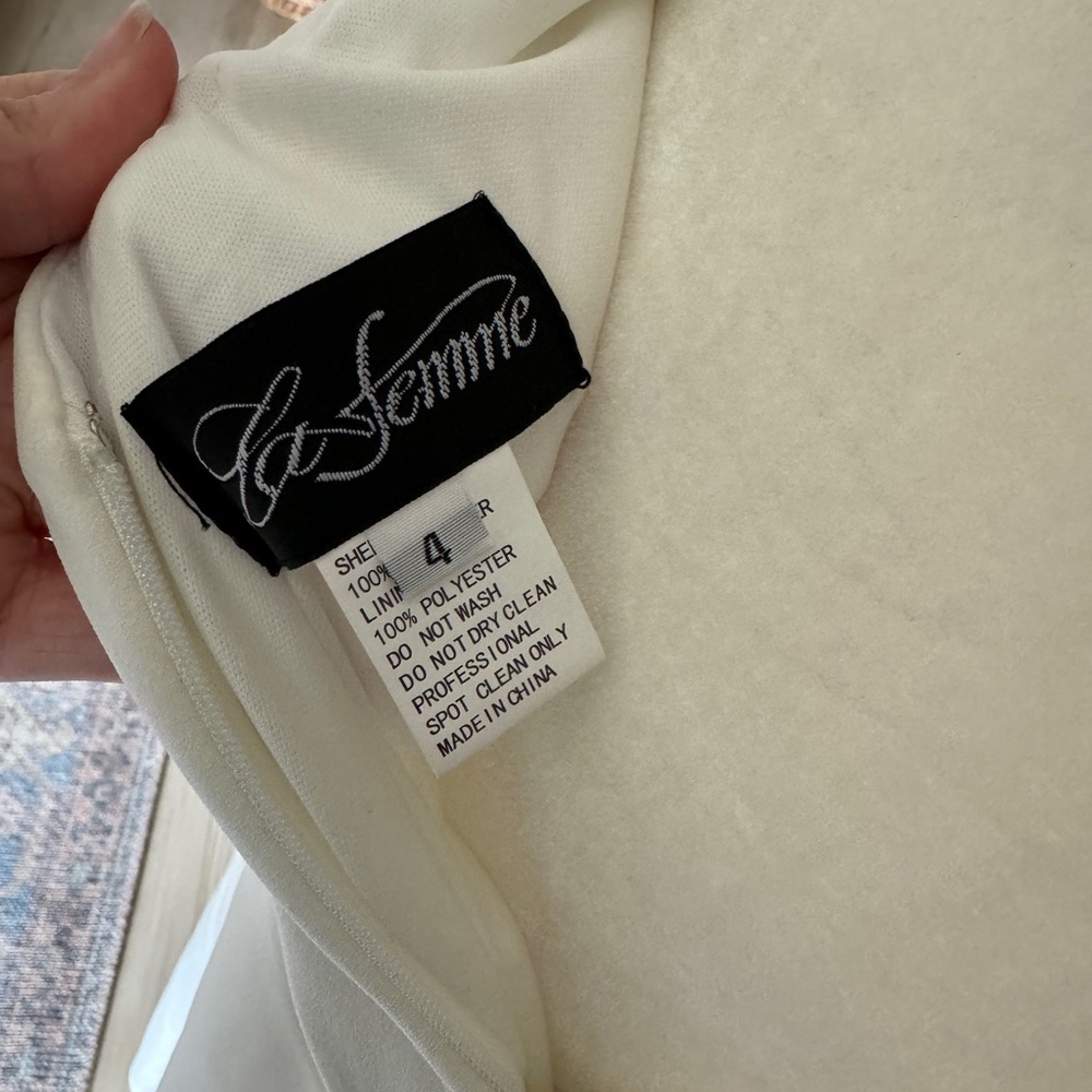 La Femme Strapless Evening Dress in White 27035 - Picture 12 of 13